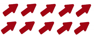 Ανακλαστικά Βελάκια Λεπτά Αυτοκόλλητο Κόκκινα - σετ 10τμχ