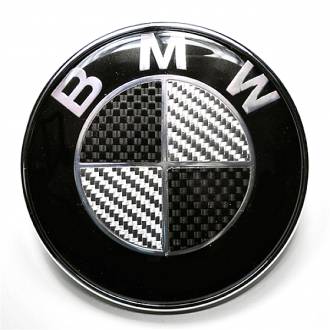 Σήμα Bmw Μαύρο Άσπρο Carbon 8.2cm