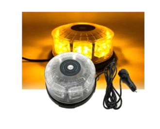 Μαγνητικός Πορτοκαλί Φάρος Στρόγγυλος Strobe 16 LED με 14 modes 12/24V