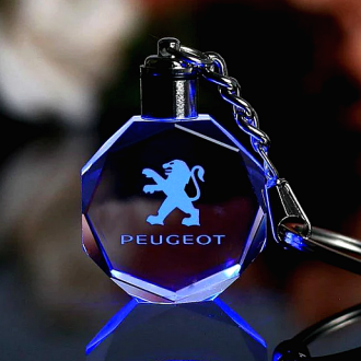Φωτιζόμενο Μπρελόκ 3D σε Σχήμα Κρυστάλλου - Peugeot