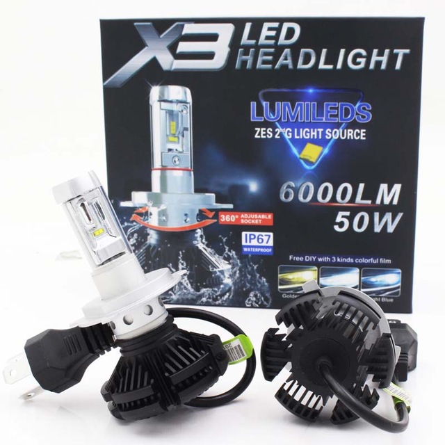 ammunition cigarette Accepted LED Λάμπες ZES (Philips) X3 LED 50W 6000LM H4