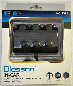 USB car charger Olesson με 2 Θύρες Usb 12v
