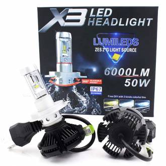 LED Λάμπες ZES (Philips) X3 LED 50W 6000LM H4