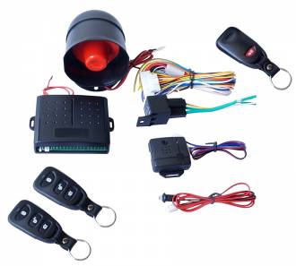 One Way Car Security Alarm System two Key Shock Sensor Remote Control Siren Shock Sensor Protection