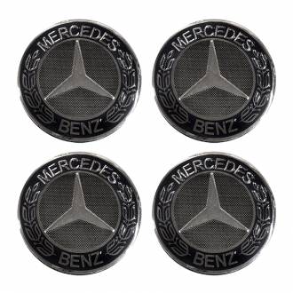 Αυτοκόλλητα Ζάντας Mercedes Black 55mm - σετ 4τμχ