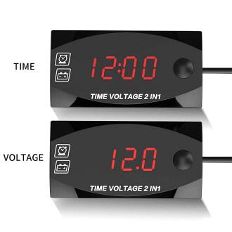 Ψηφιακό Βολτόμετρο και Ρολόι 2in1 -  6-30v