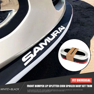 Samurai Universal Spoiler Safe Μαύρο με Λευκό 250cm x 3.5cm