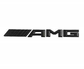 Αυτοκόλλητο Μεταλλικό Σήμα Μαύρο Ματ Mercedes-AMG 18x2cm