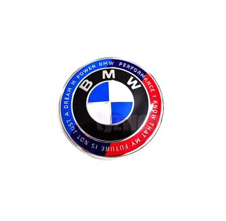 Επετειακό Σήμα BMW 50 Χρόνια Με Γράμματα με Μαύρη Βάση 8.2cm και Pins