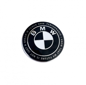 Σήμα Bmw Μαύρο Άσπρο Επετειακό 8.2cm με Βάση και Pins