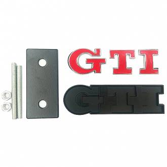 Σήμα "GTI" Αυτοκόλλητο Και Βιδωτό Κόκκινο 8,5x2.5cm