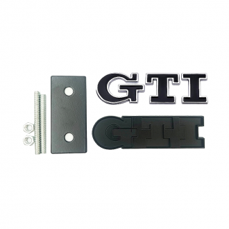 Σήμα "GTI" Αυτοκόλλητο Και Βιδωτό Μαύρο 8,5x2.5cm